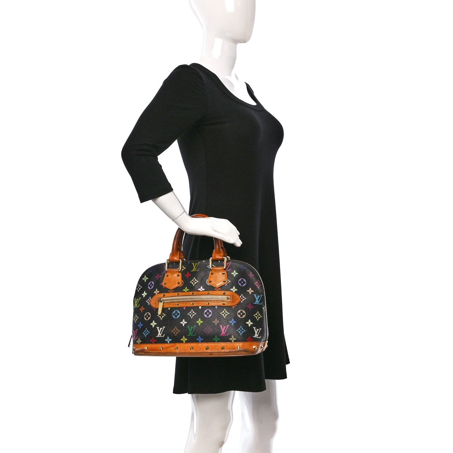 Louis Vuitton Monogram Multicolor Alma Black 2 of 14