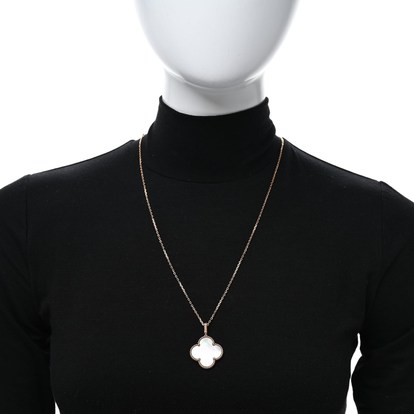 18K Rose Gold Gray Mother of Pearl Magic Alhambra Long Necklace
