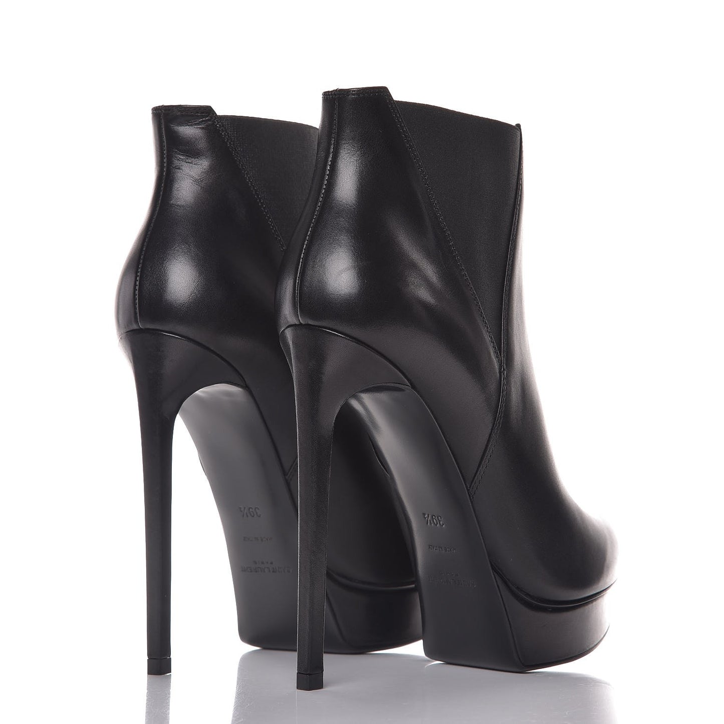 Calfskin Janis 105 Ankle Boots 39.5 Black