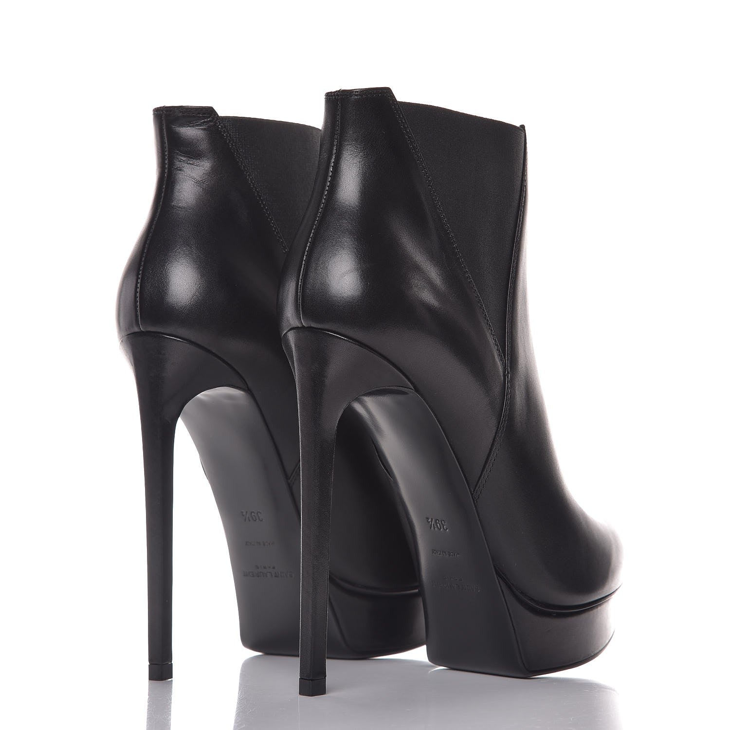 Saint Laurent Calfskin Janis 105 Ankle Boots 39.5 Black 4 of 9