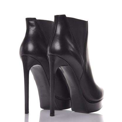 Saint Laurent Calfskin Janis 105 Ankle Boots 39.5 Black 4 of 9