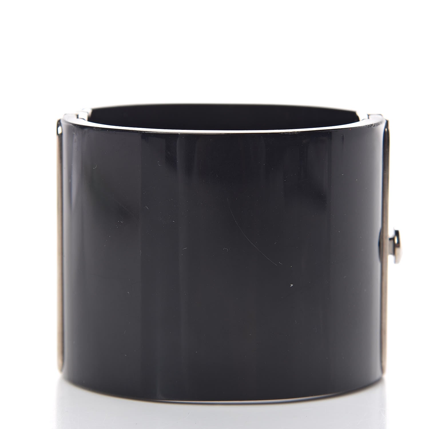 Chanel Resin Baguette Crystal CC Cuff Black 3 of 4