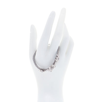 John Hardy Sterling Silver 18K White Gold Diamond Ayu Frangipani Flower Bracelet 2 of 5