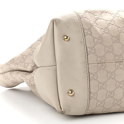 Gucci Guccissima Large Heart Bit Charm Top Handle Tote Off White 18 of 20