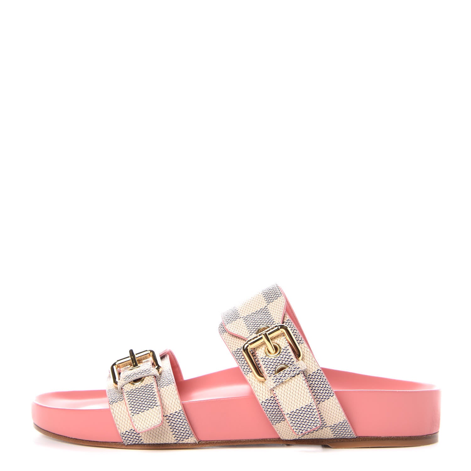 Louis Vuitton Damier Azur Bom Dia Flat Mules 37 Rose Clair 1 of 9