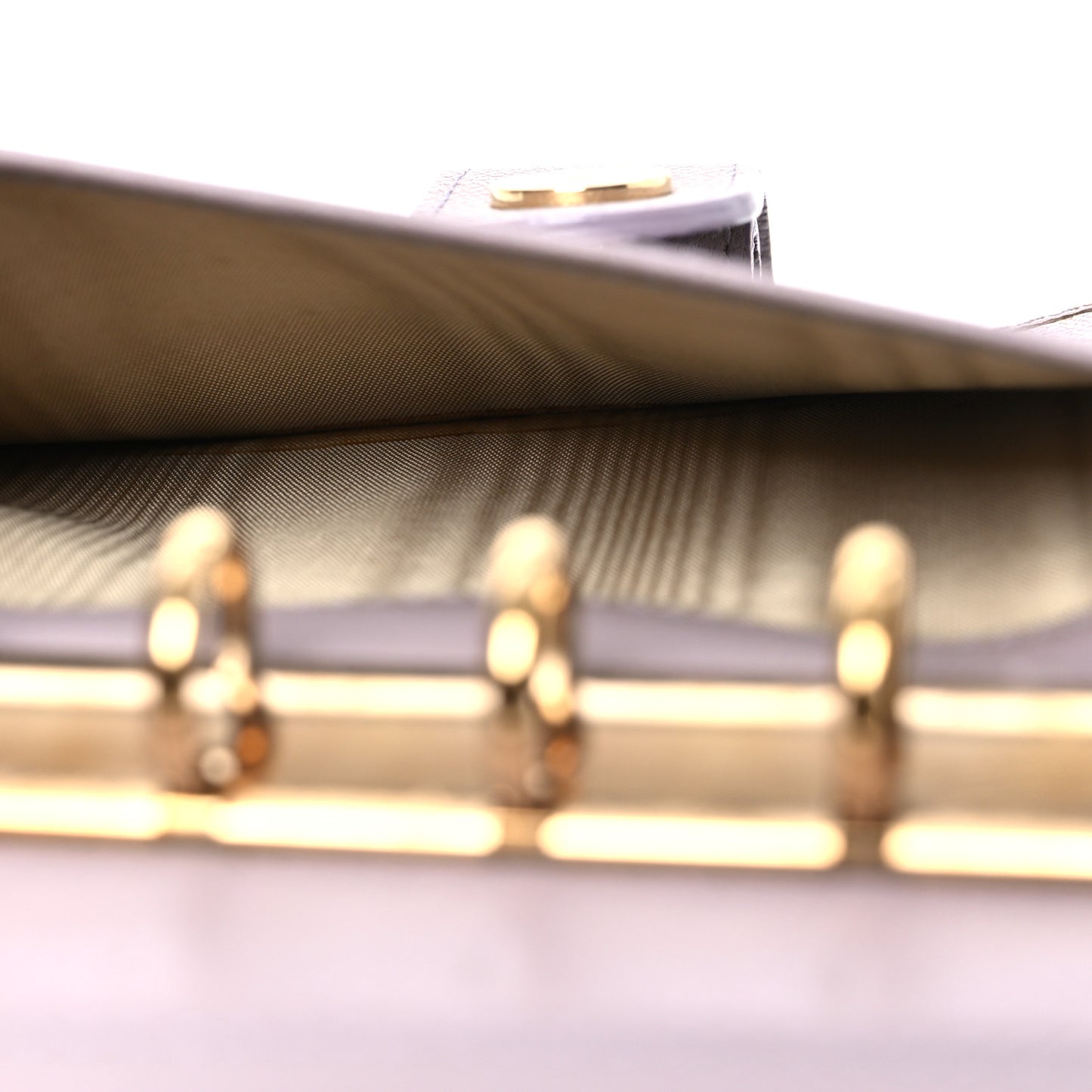 Grained Calfskin CC Button Pocket Agenda Cover Beige