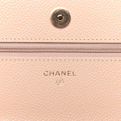 Chanel Caviar Quilted Wallet On Chain WOC Beige 6 of 15