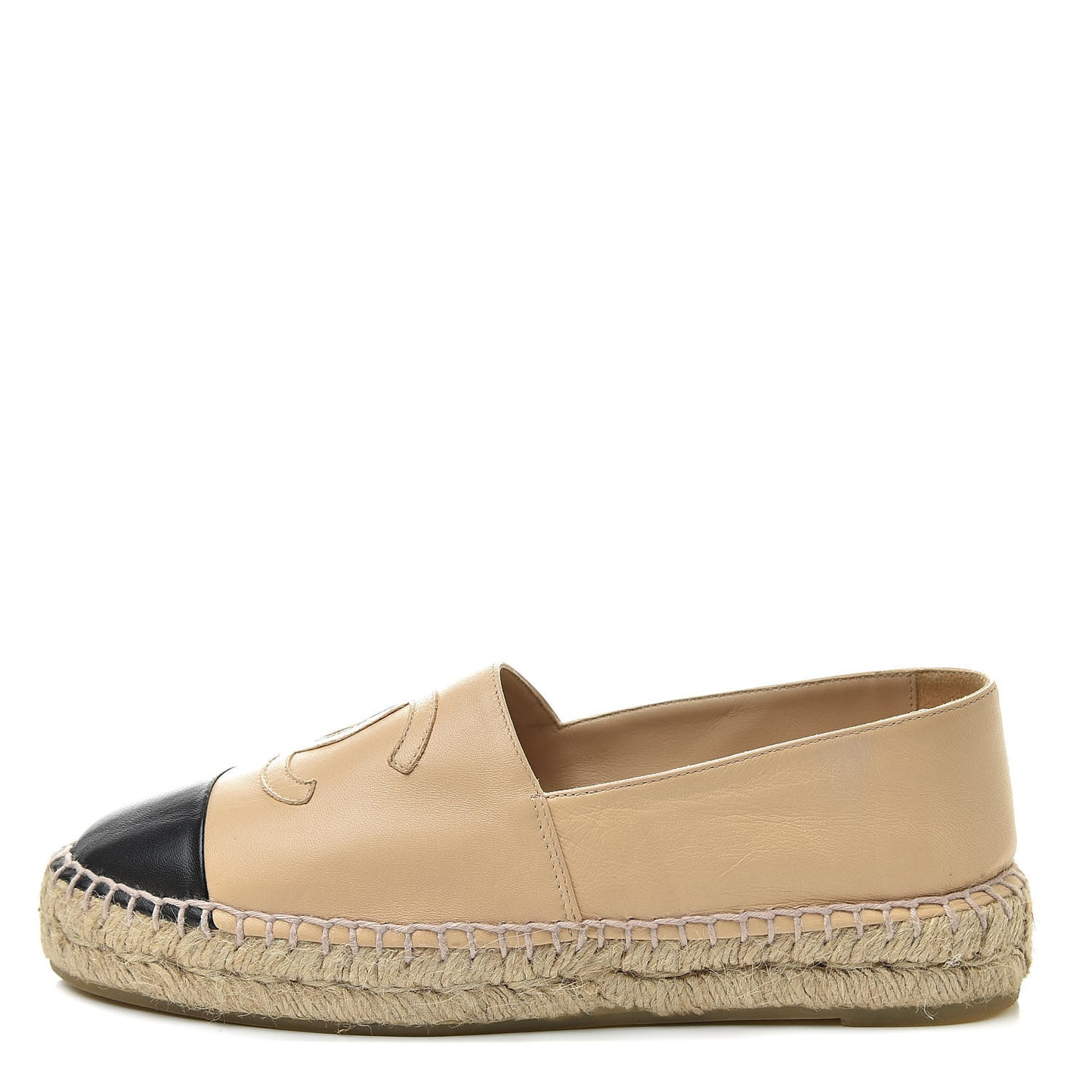 Lambskin CC Espadrilles 37 Beige Black
