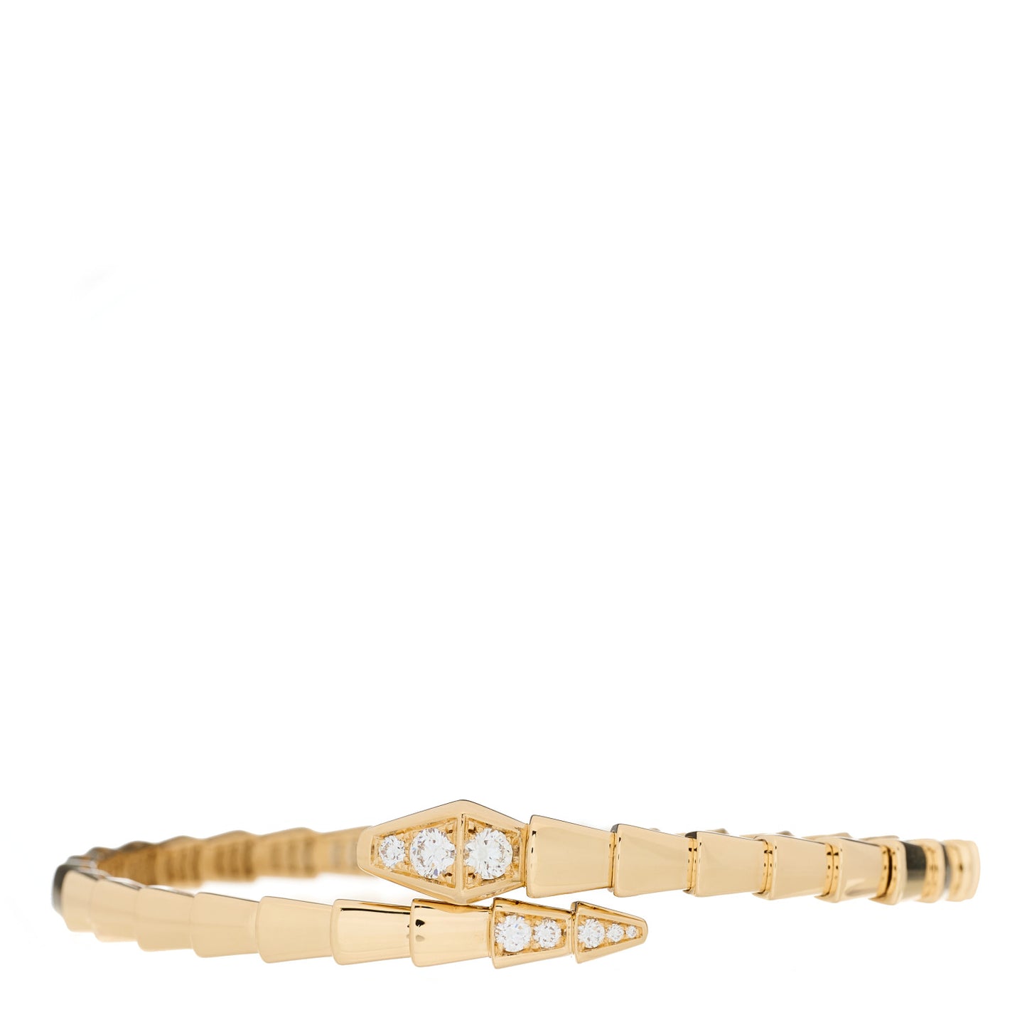 18K Yellow Gold Diamond Serpenti Viper Bracelet M