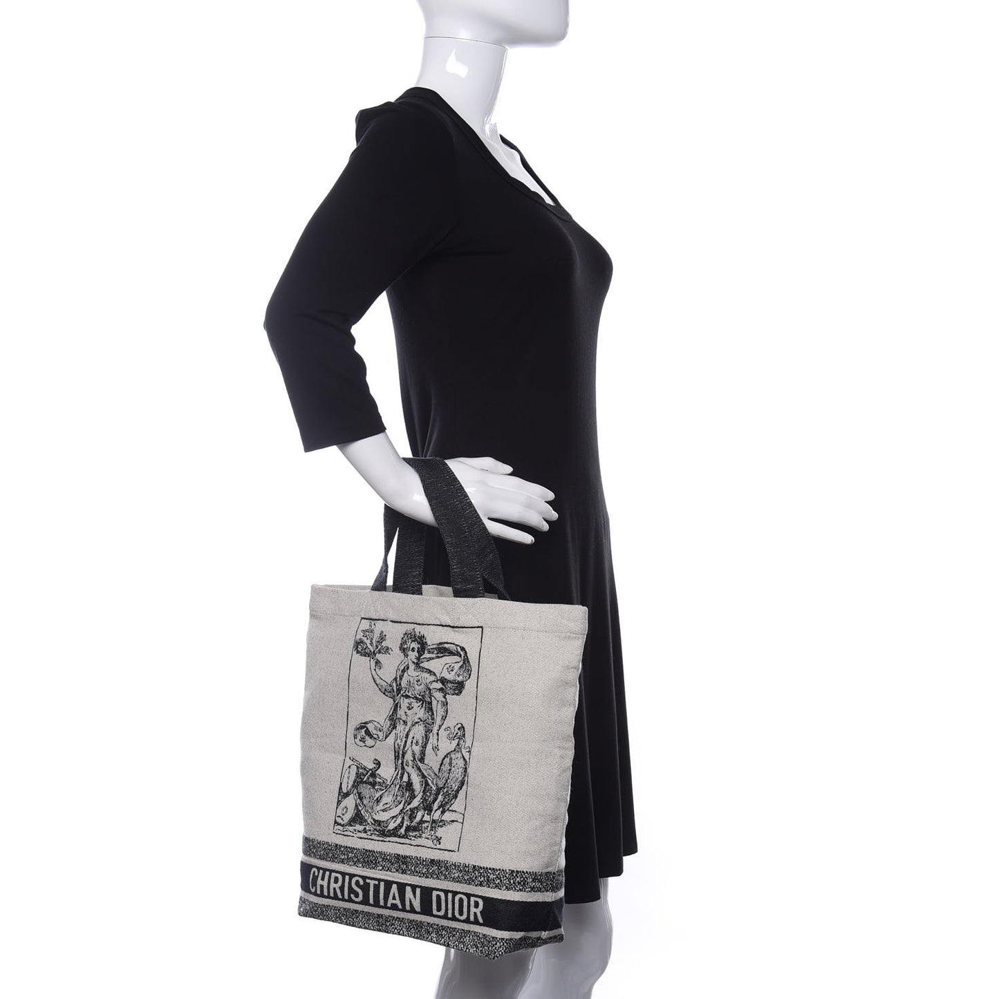 Canvas Print Cruise Tote Ivory Black