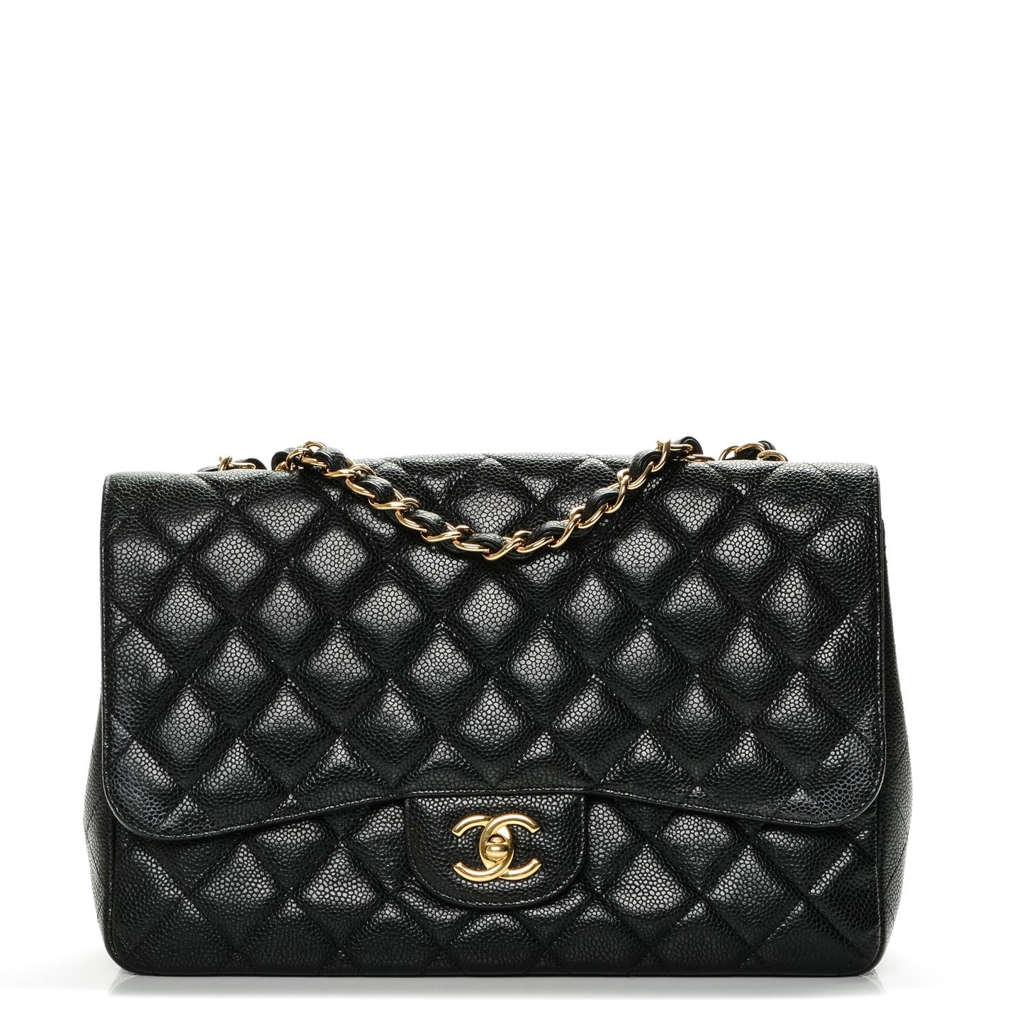 Caviar Quilted Jumbo Single Flap Black