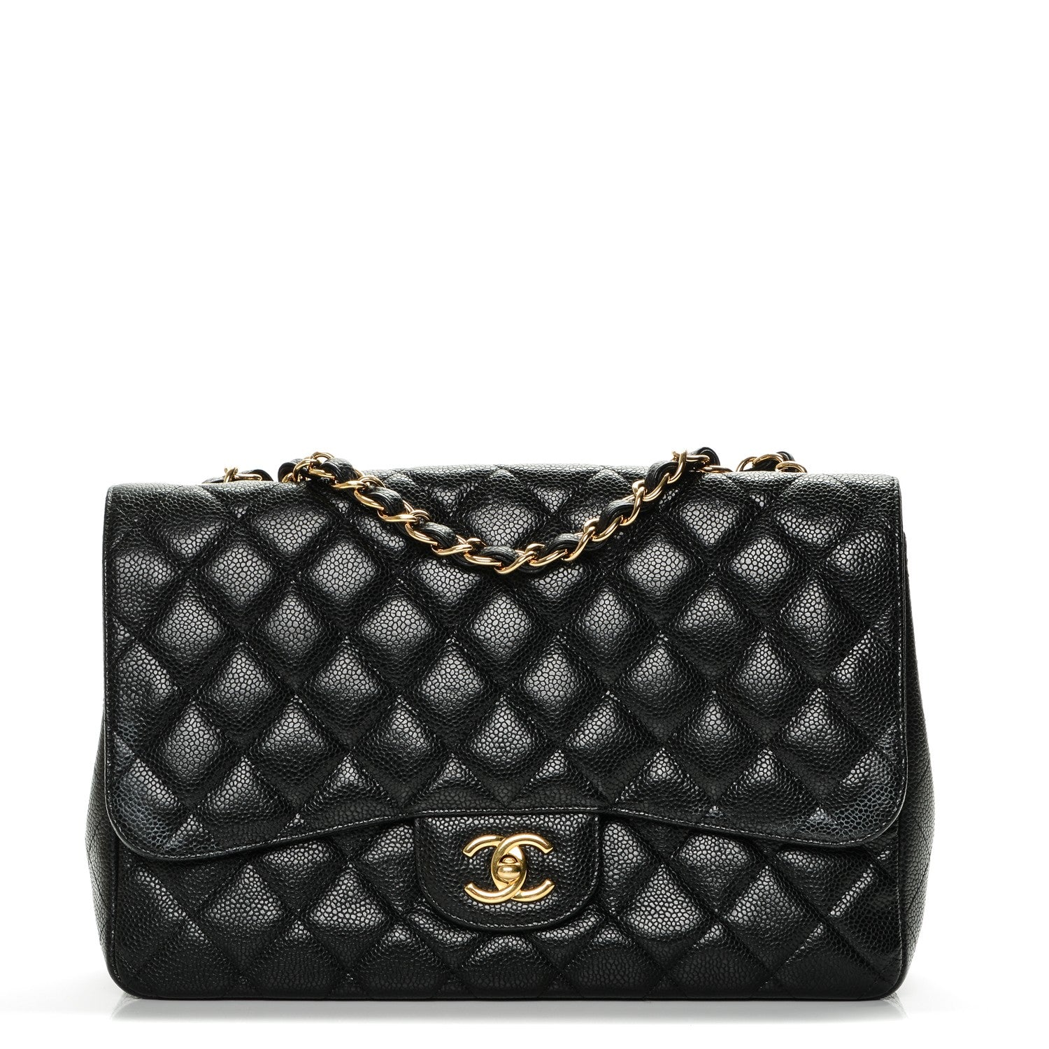 Chanel Caviar Quilted Jumbo Single Flap Black 1 of 7