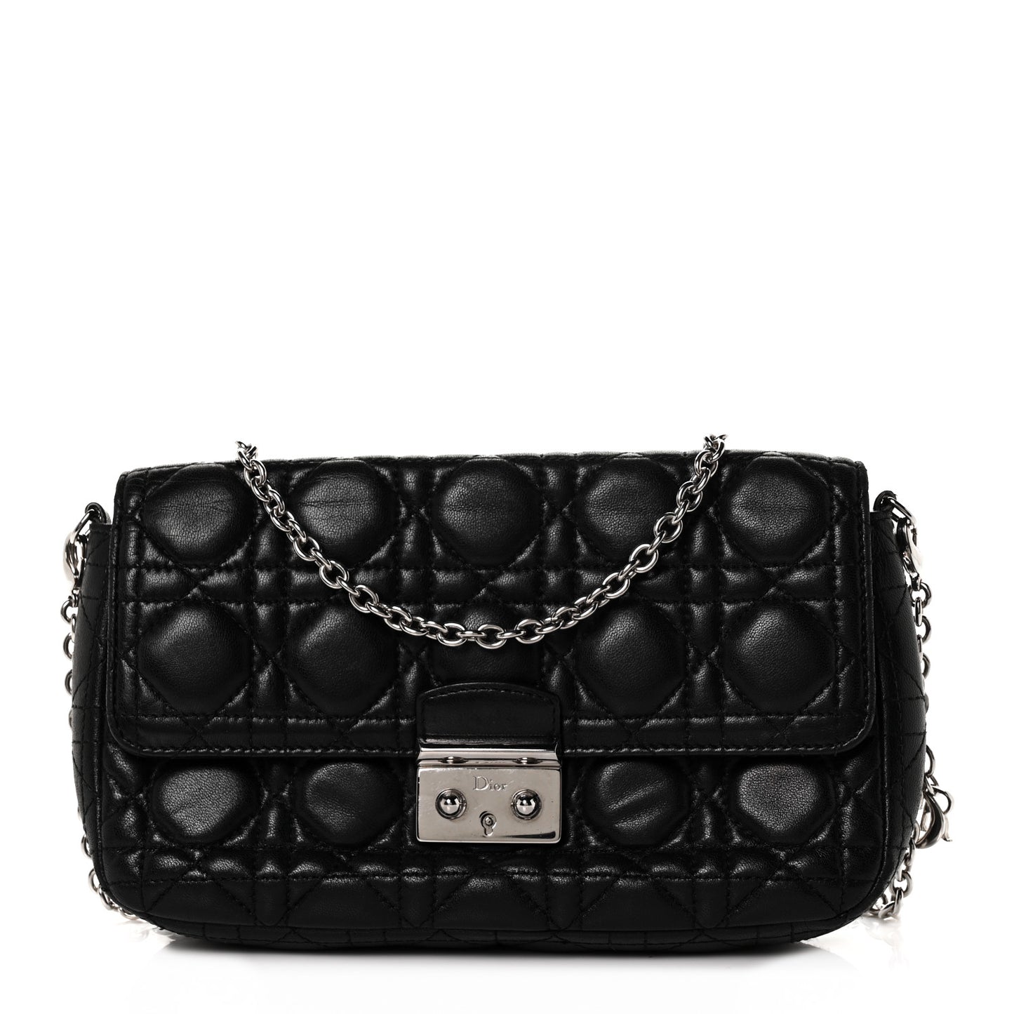 Lambskin Cannage Miss Dior Promenade Pouch Black