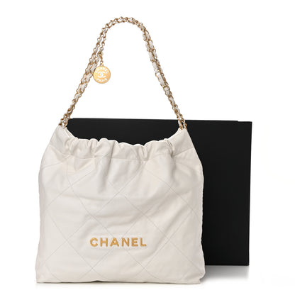 Chanel Shiny Calfskin Quilted Chanel 22 White 14 of 14
