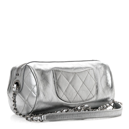 Chanel Metallic Lambskin Signe Bowling Bag Silver 3 of 11