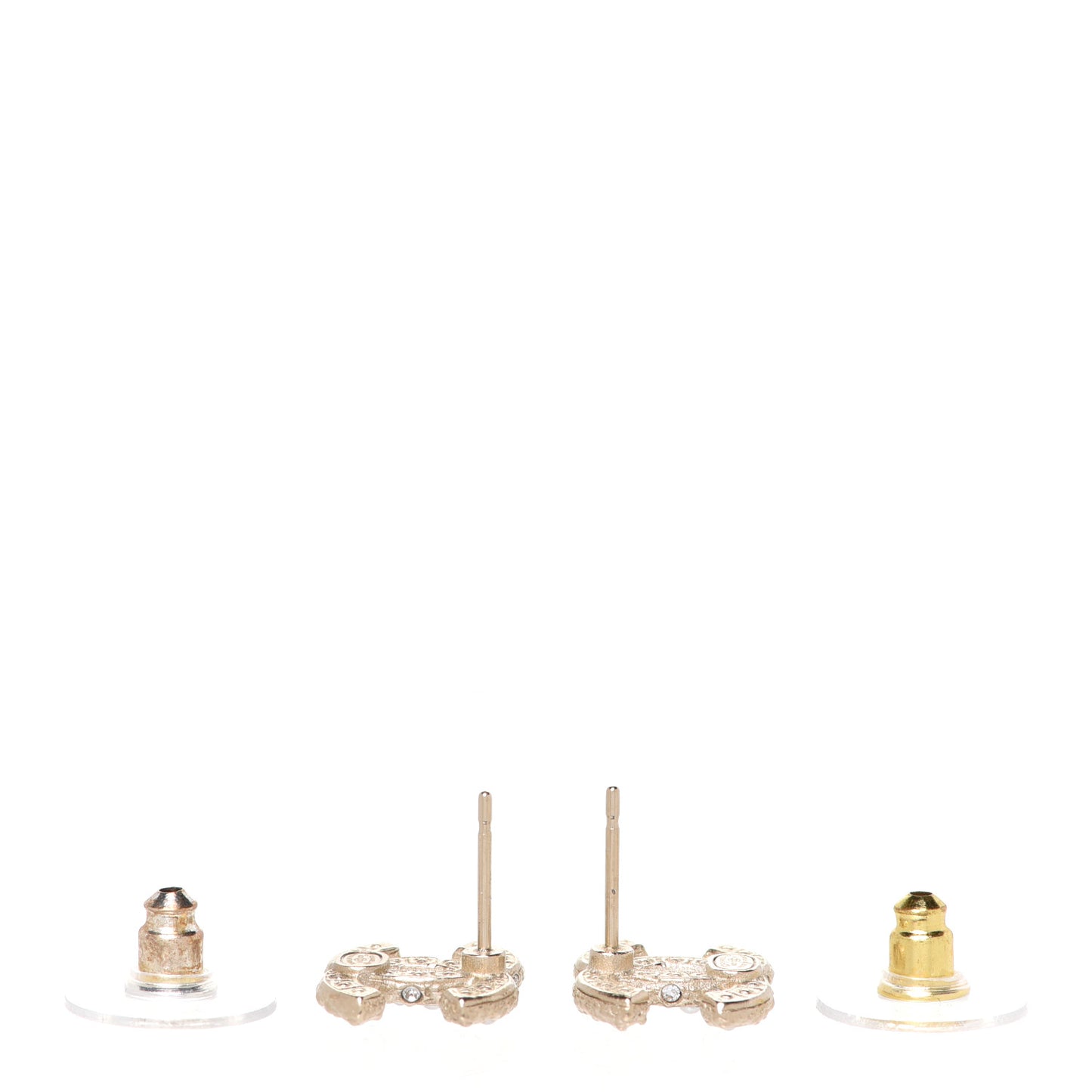 Pearl Crystal CC Earrings Light Gold