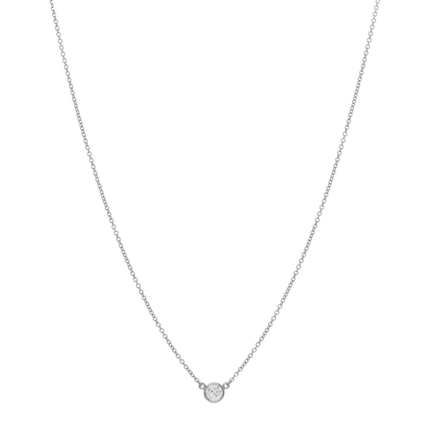 Platinum Diamond .19ct Elsa Peretti Diamonds by the Yard Pendant Necklace