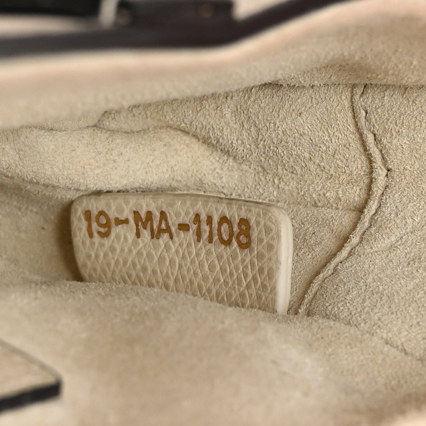 Grained Calfskin Mini Saddle Bag White