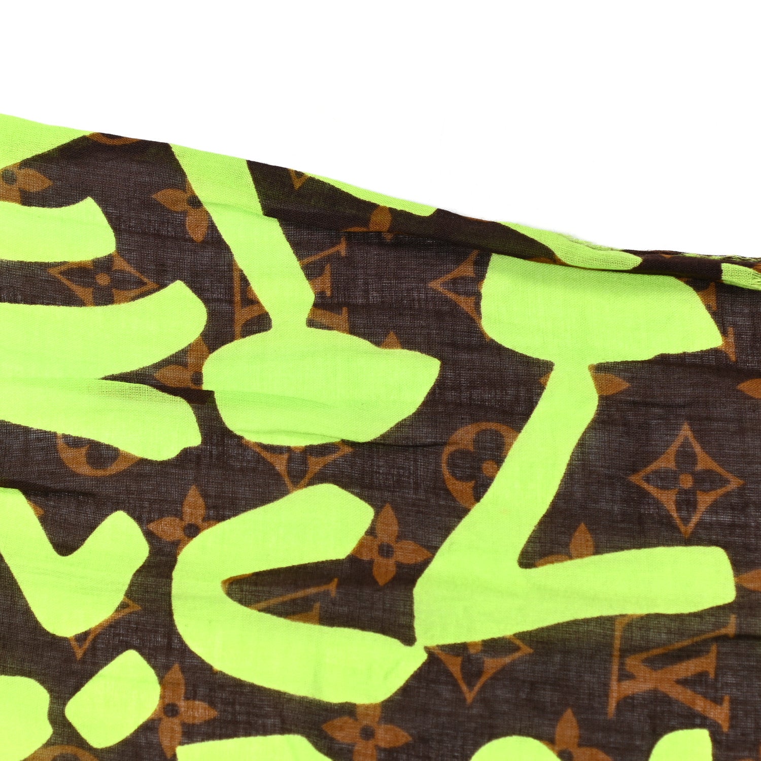 Louis Vuitton Cotton Graffiti Pareo Green 4 of 4