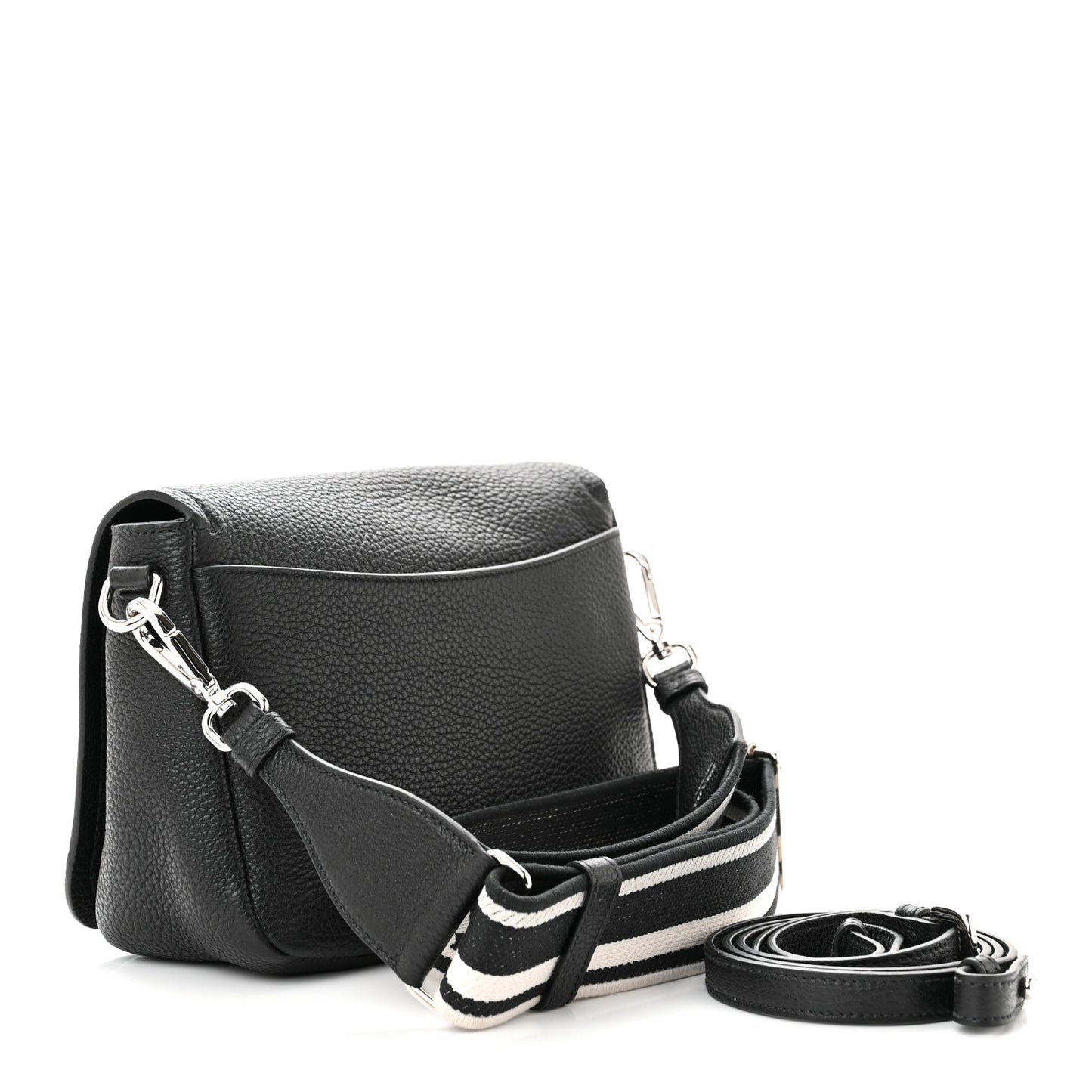 Vitello Daino Soft Flap Crossbody Black