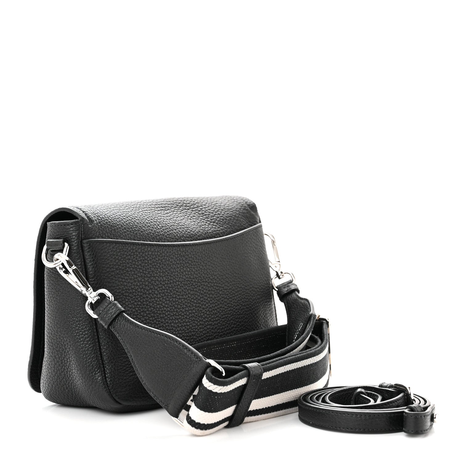 Prada Vitello Daino Soft Flap Crossbody Black 3 of 10