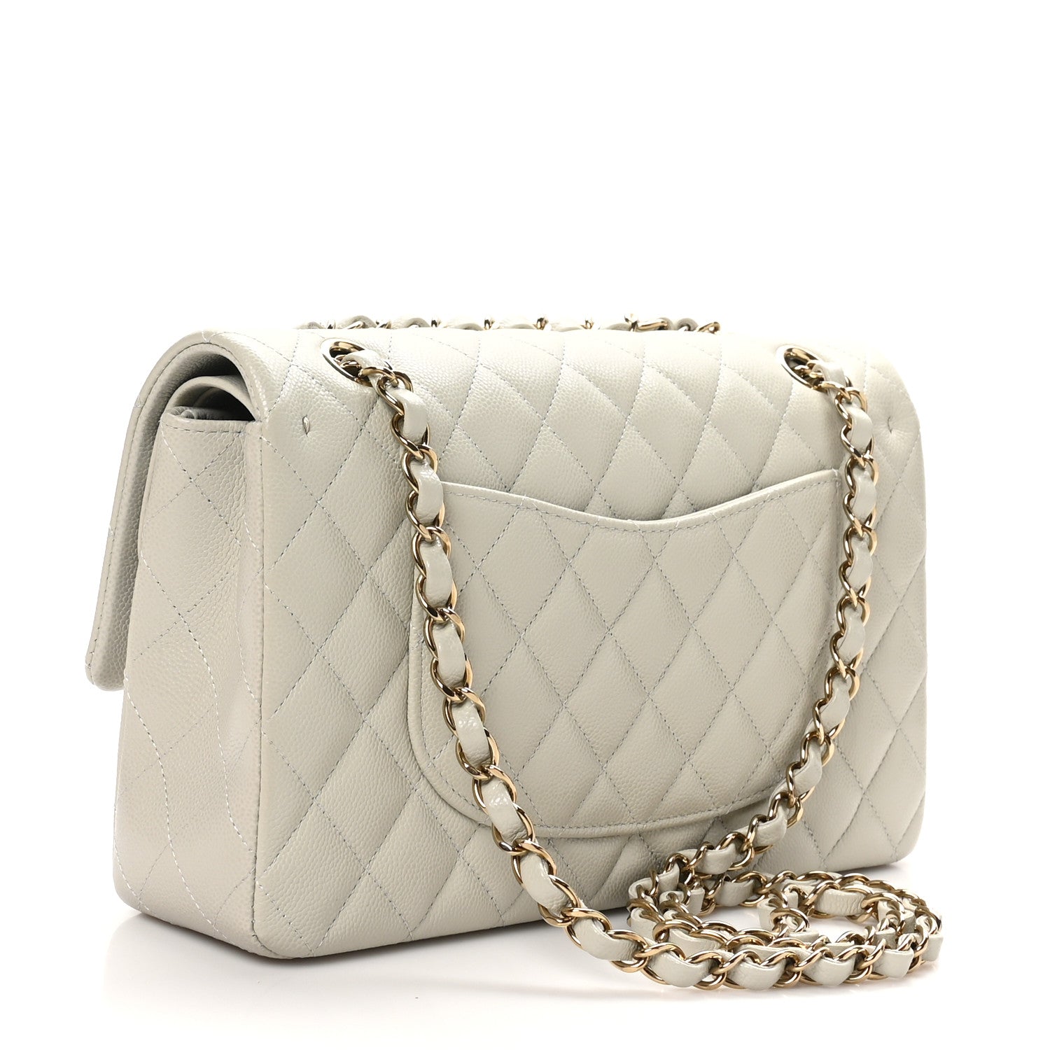Chanel Caviar Quilted Medium Double Flap Grey 3 of 11