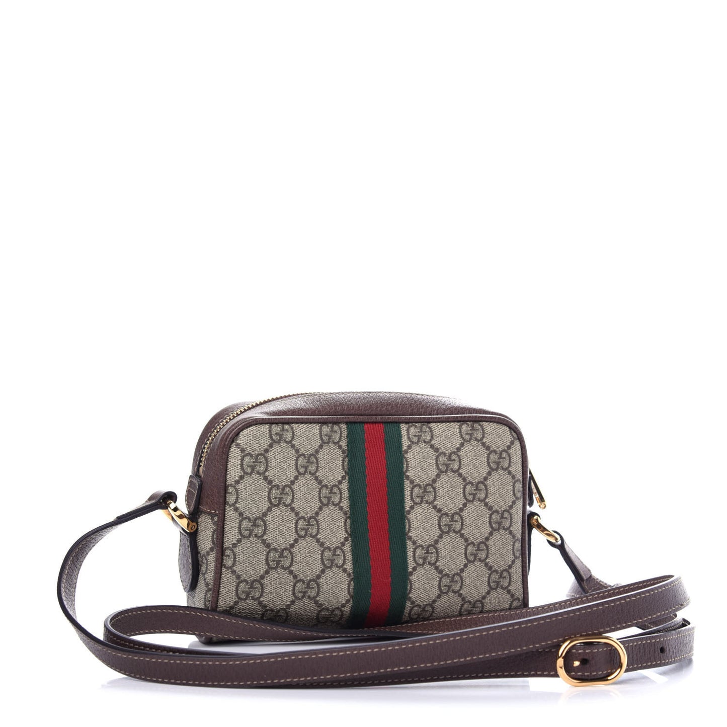 GG Supreme Monogram Web Mini Ophidia Shoulder Bag Brown