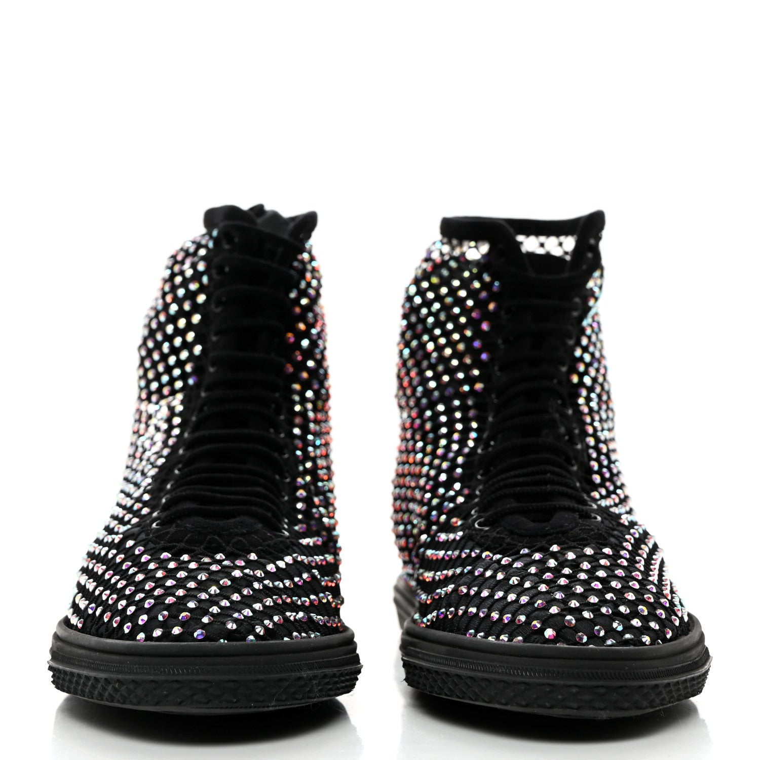 Saint Laurent Mesh Crystal Mid Top Sneakers 37 Black 2 of 9