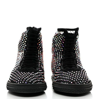 Saint Laurent Mesh Crystal Mid Top Sneakers 37 Black 2 of 9