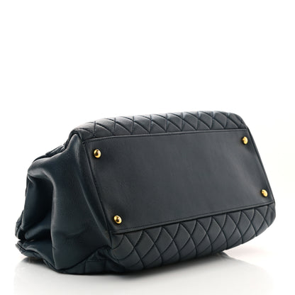 Chanel Calfskin Quilted Shoulder Bag Navy Blue 4 of 11