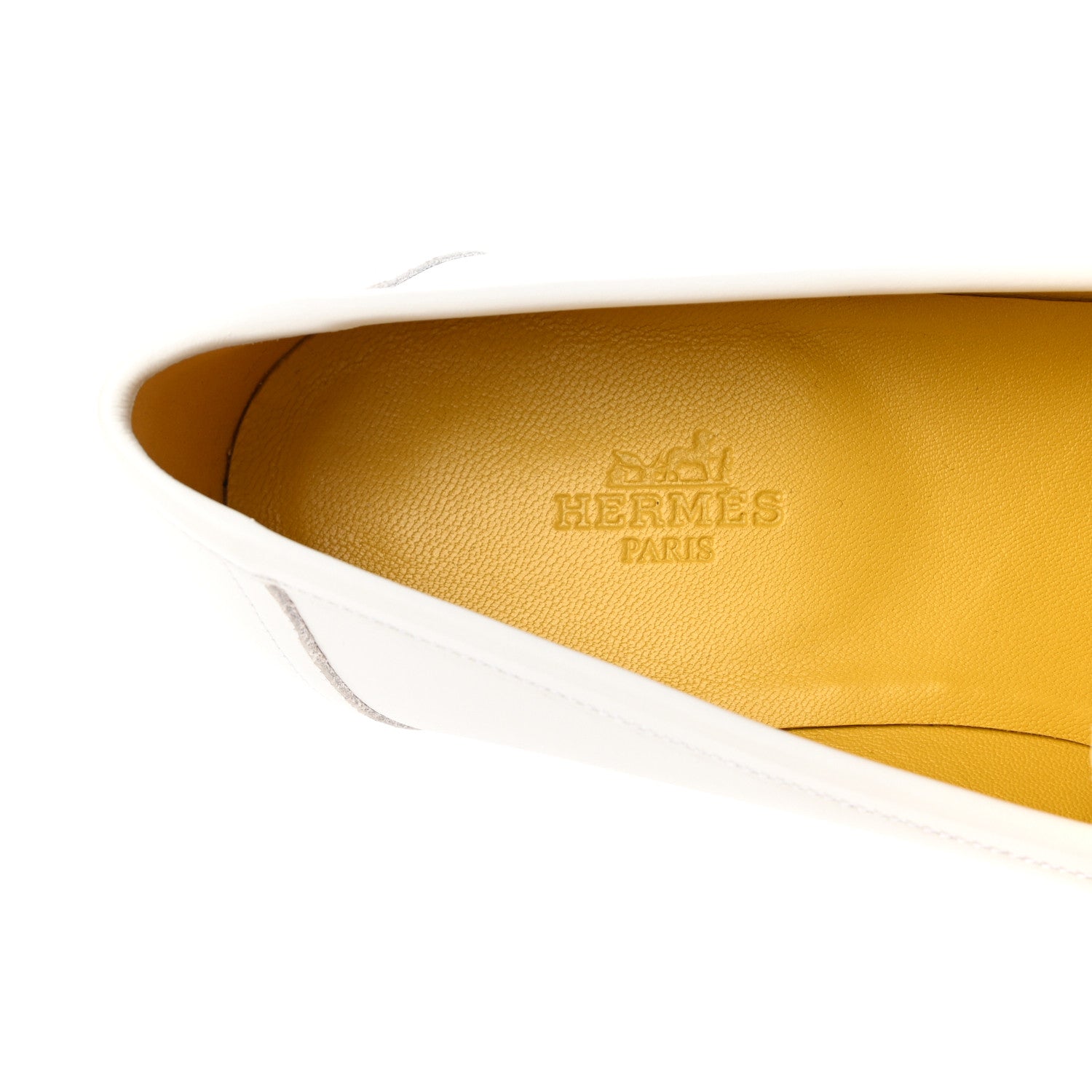 Hermes Calfskin Womens Royal Loafers 38.5 White 8 of 9