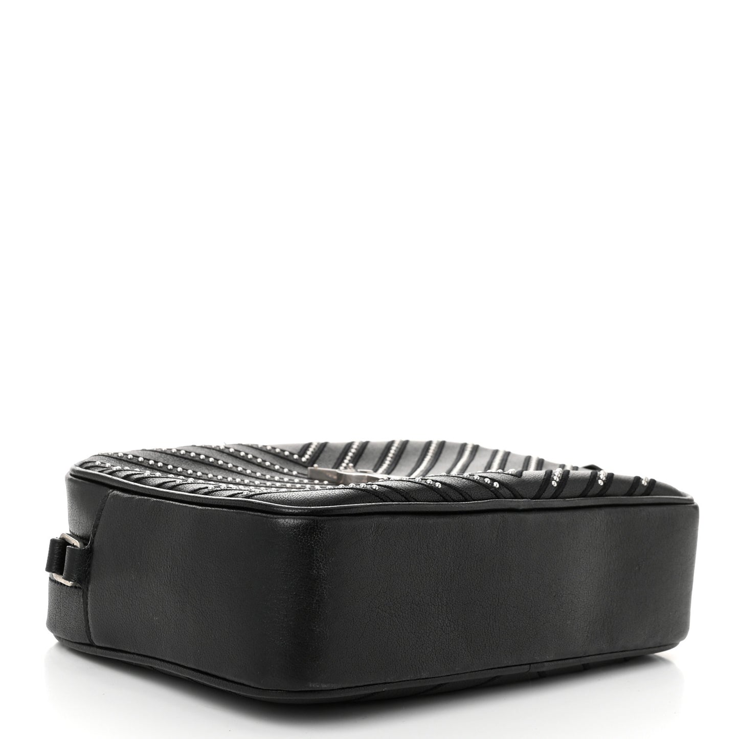 Calfskin Studded Matelasse Monogram Lou Camera Bag Black