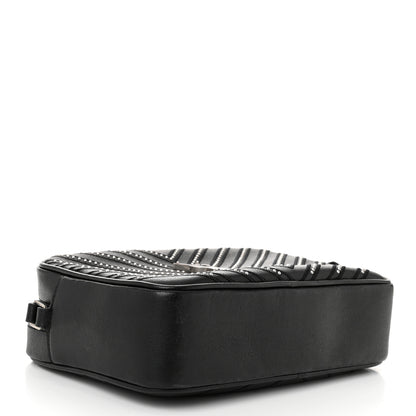 Saint Laurent Calfskin Studded Matelasse Monogram Lou Camera Bag Black 4 of 10