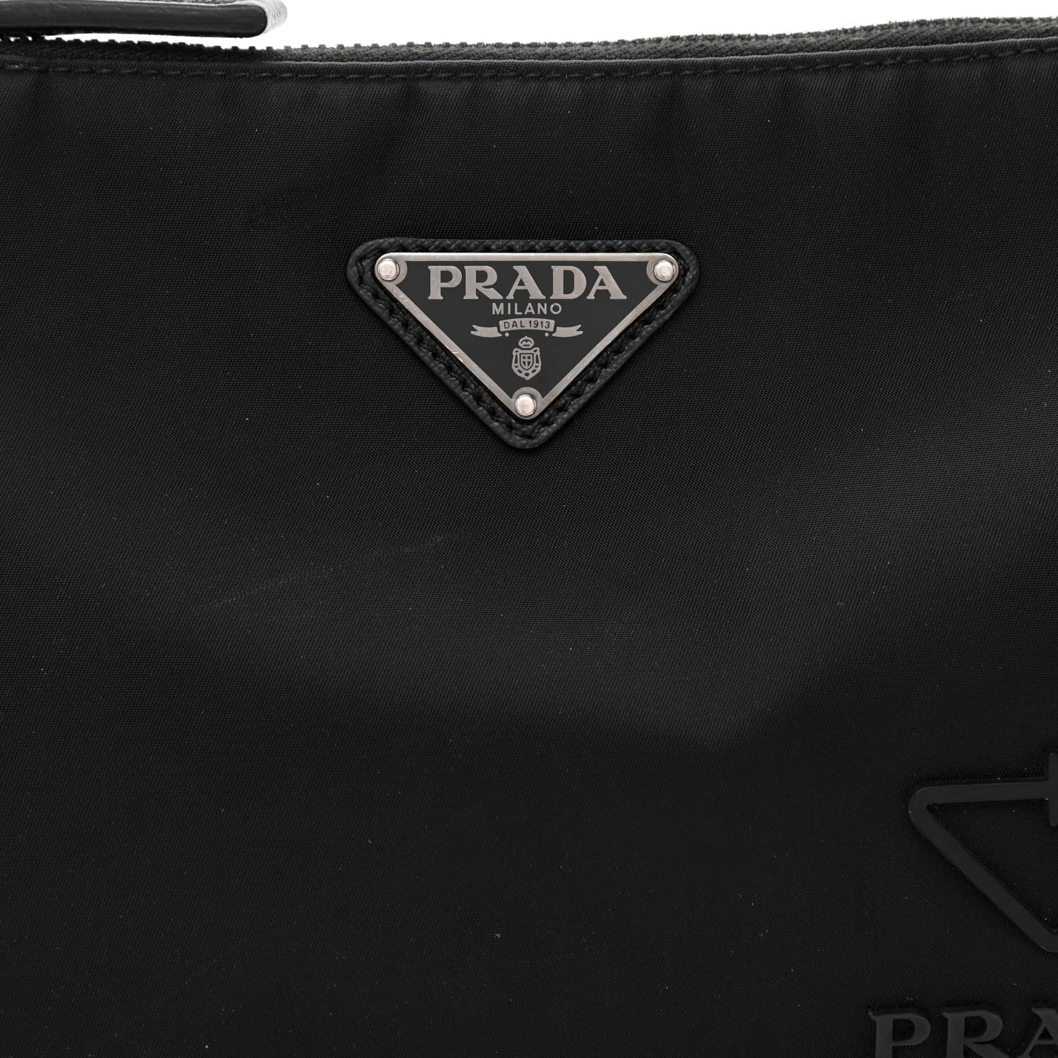 Prada Re-Nylon Saffiano Pocket Zippered Shoulder Bag Black 9 of 11