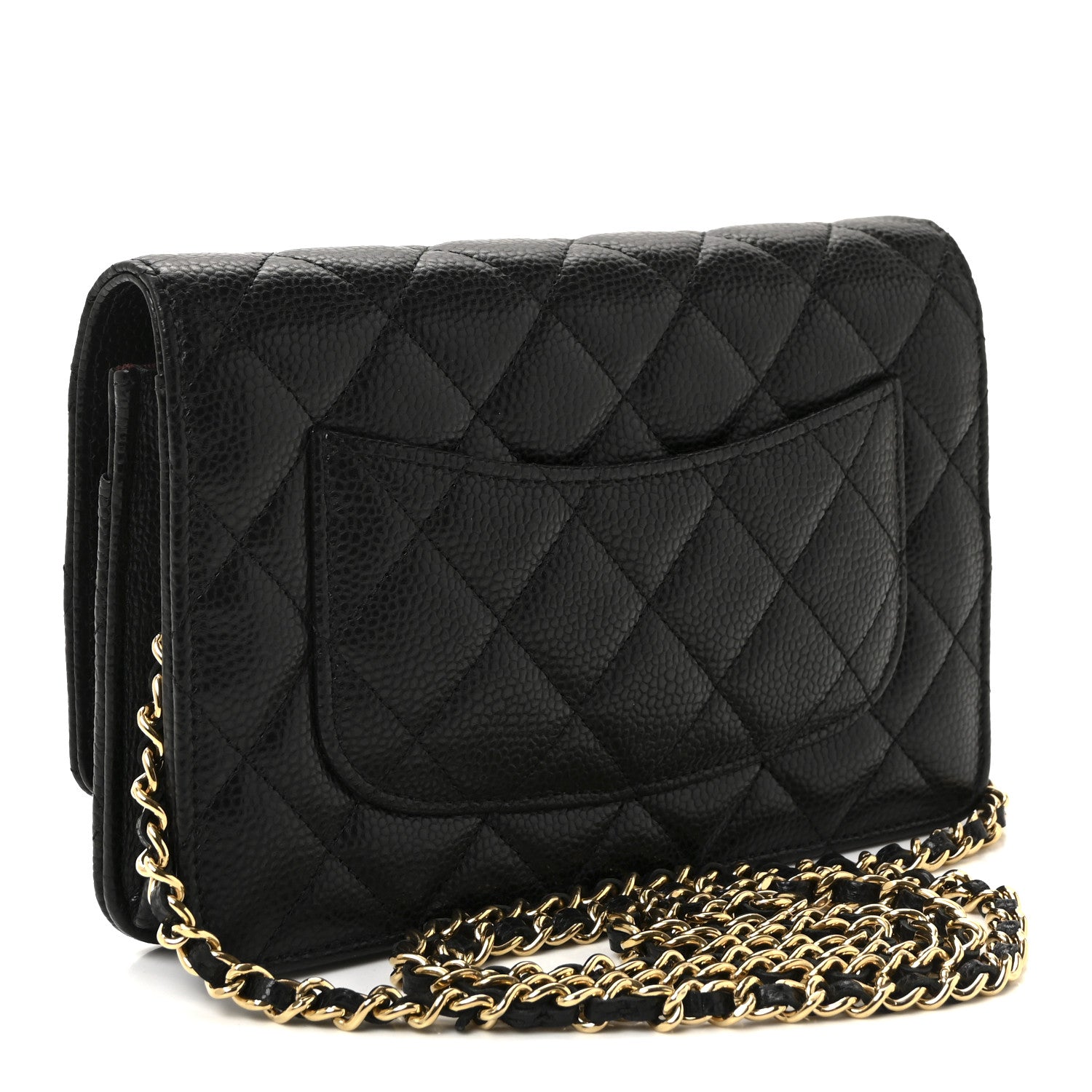 Chanel Caviar Quilted CC Turnlock Wallet On Chain WOC Black 3 of 11