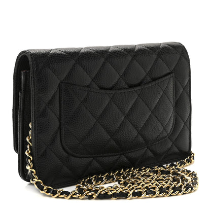 Chanel Caviar Quilted CC Turnlock Wallet On Chain WOC Black 3 of 11