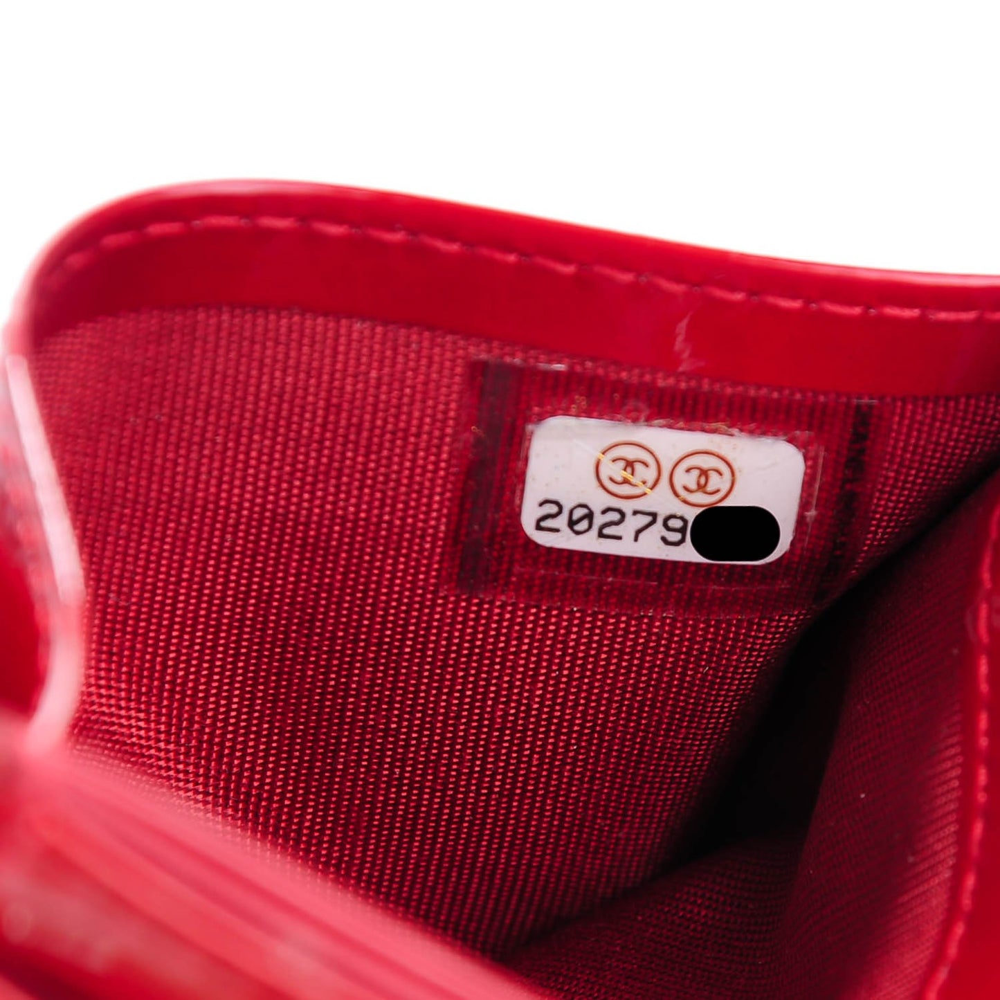 Patent Quilted Brilliant Card Holder Red