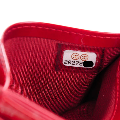 Chanel Patent Quilted Brilliant Card Holder Red 8 of 9