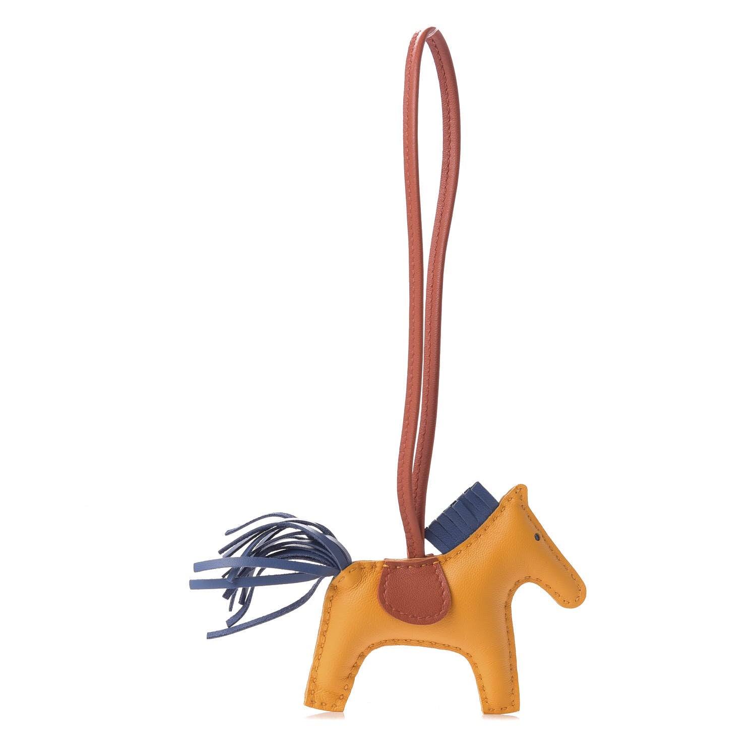 Hermes Milo Lambskin Grigri Rodeo Horse Bag Charm PM Jaune D'Or Bleu Agate Cornaline 1 of 5