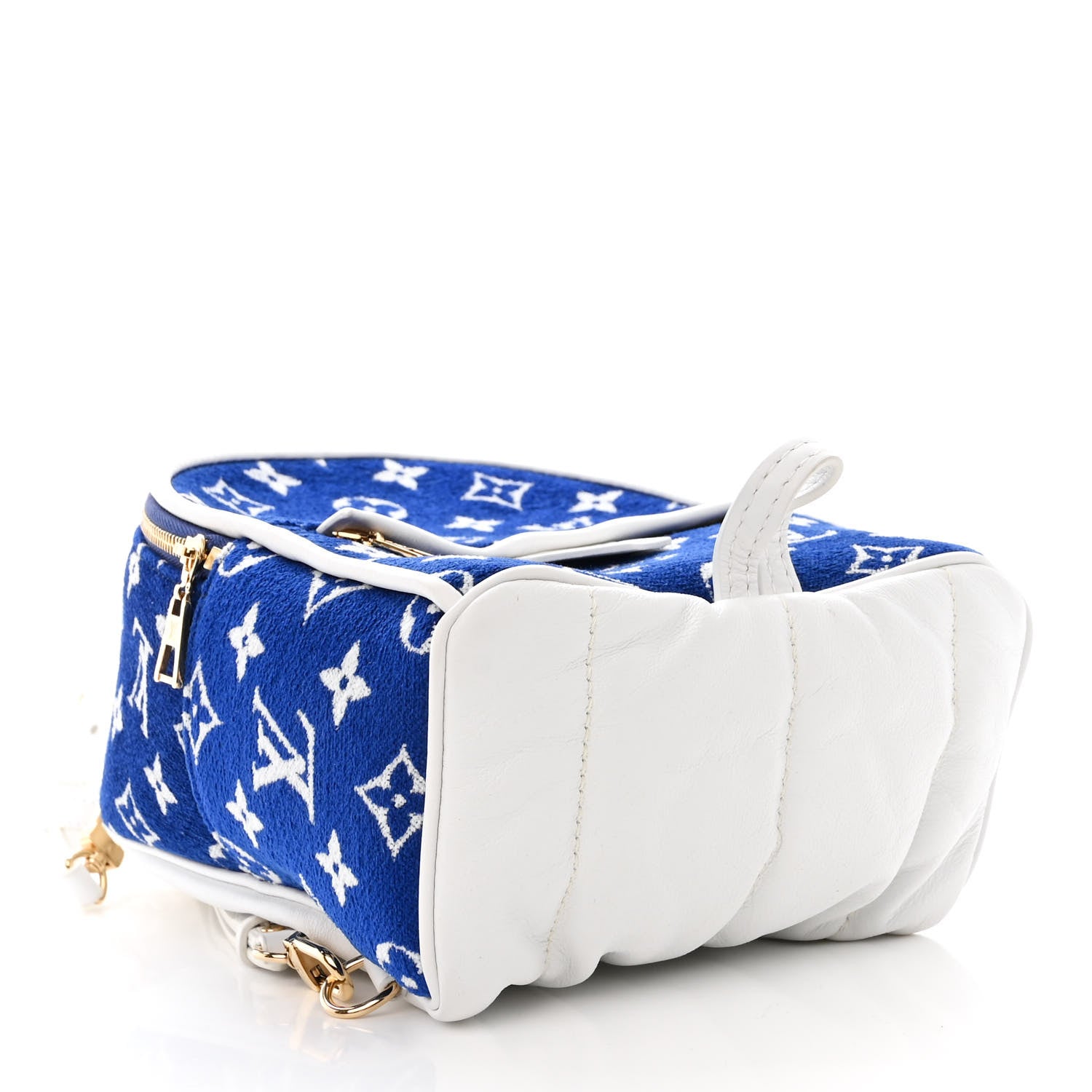 Louis Vuitton Jacquard Velvet Monogram Palm Springs Backpack Mini Blue 4 of 9