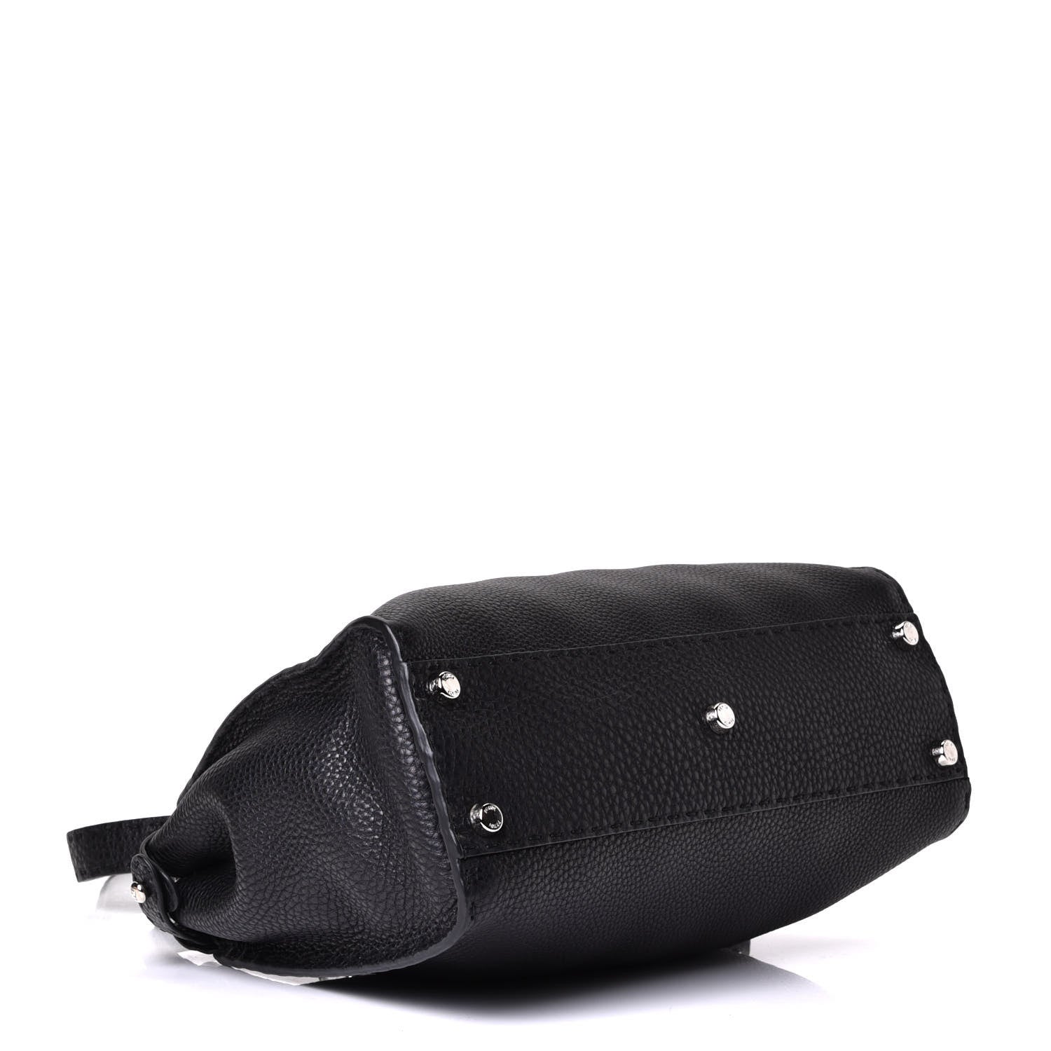 Fendi Cuoio Romano Selleria Bi-Color Medium Peekaboo Iconic Satchel Black Mou 3 of 5