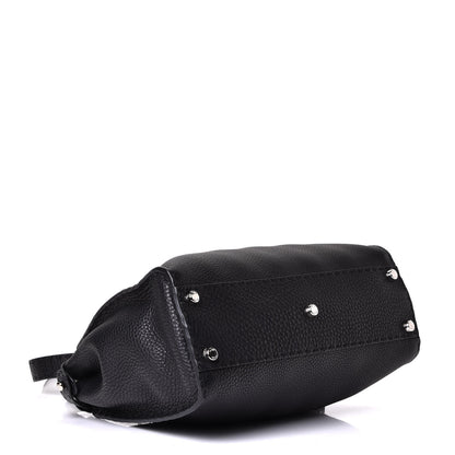 Fendi Cuoio Romano Selleria Bi-Color Medium Peekaboo Iconic Satchel Black Mou 3 of 5