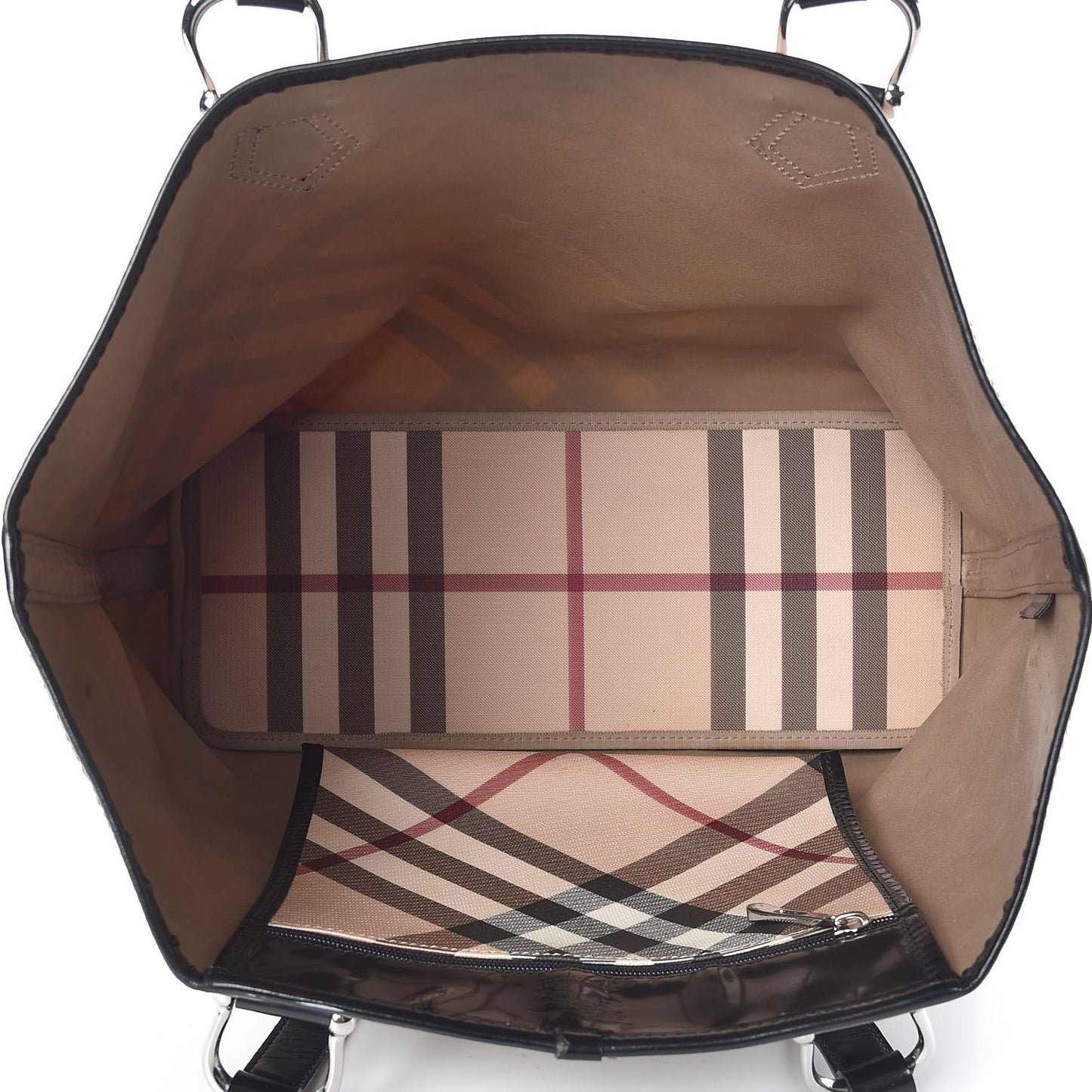 Patent Supernova Check Small Stanton Tote Black