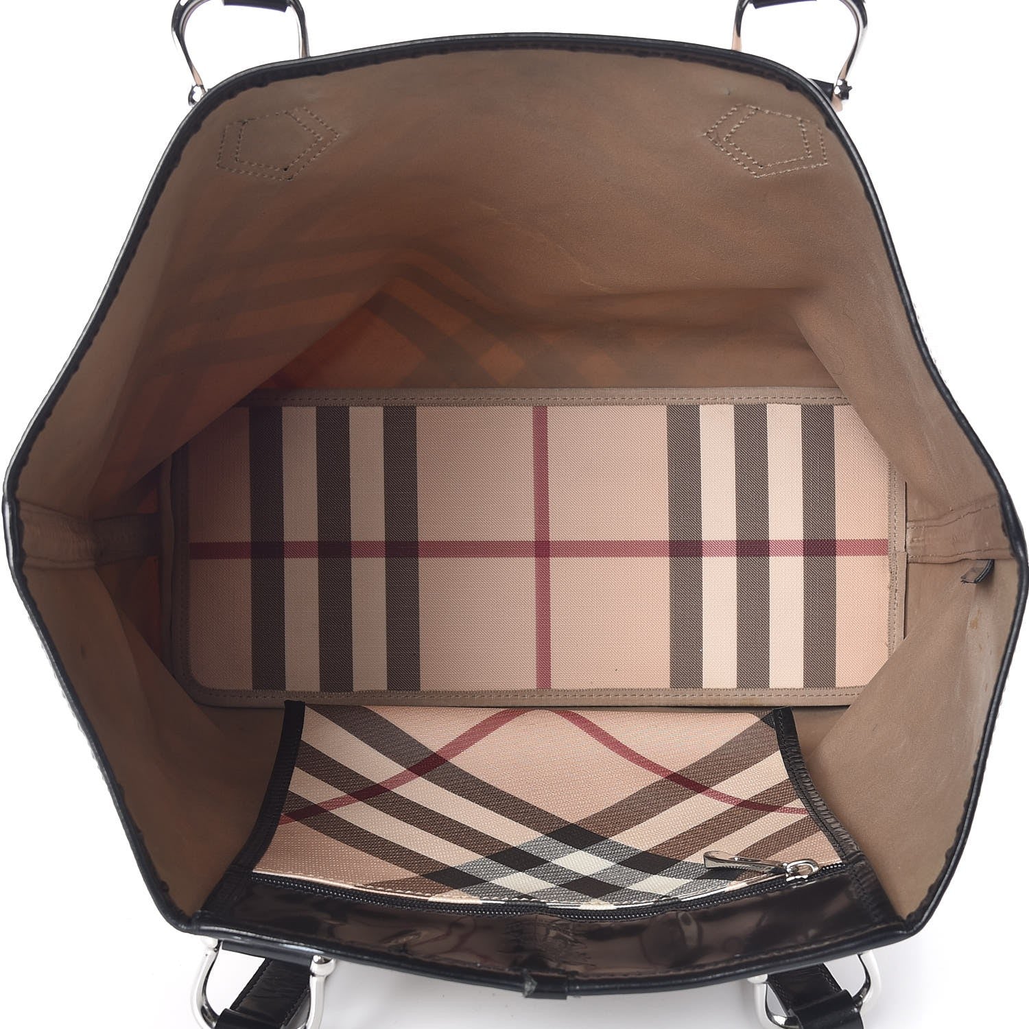 Burberry Patent Supernova Check Small Stanton Tote Black 5 of 15