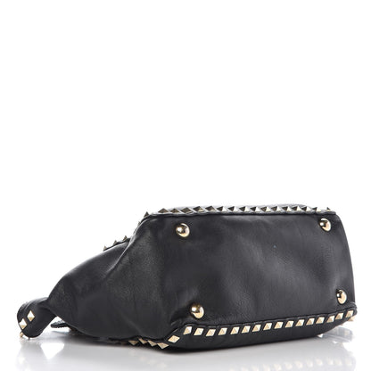 Valentino Garavani Vitello Small Rockstud Tote Black 4 of 12