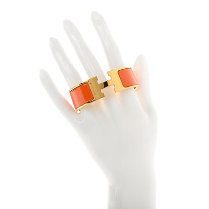 Hermes Enamel Wide Clic Clac H Bracelet PM Orange 2 of 6