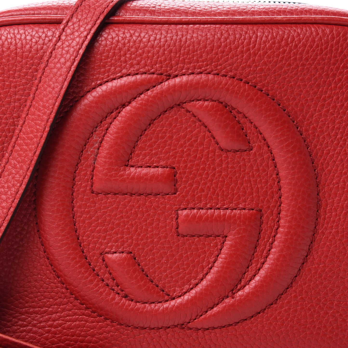Pebbled Calfskin Small Soho Disco Bag Tabasco Red