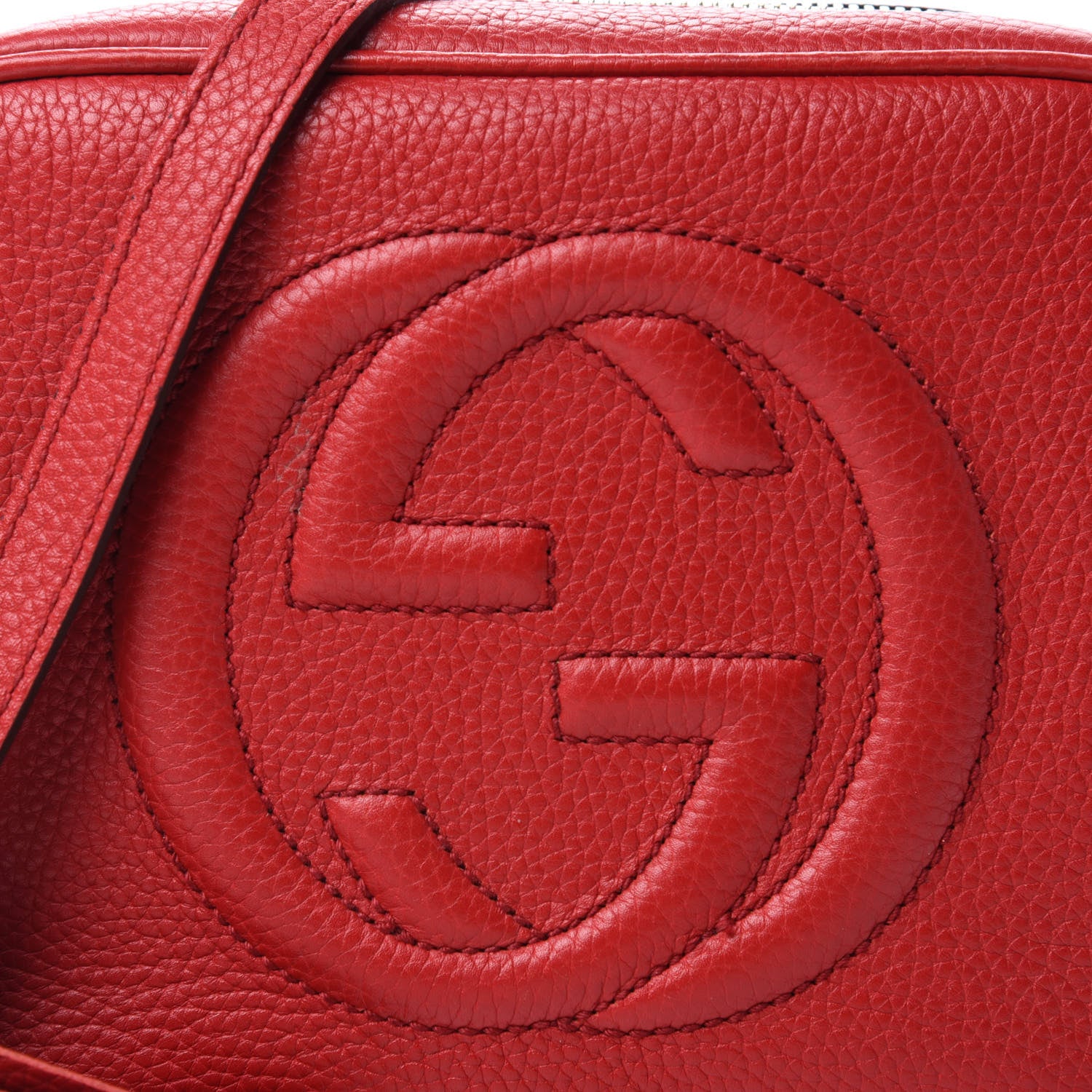 Gucci Pebbled Calfskin Small Soho Disco Bag Tabasco Red 10 of 11