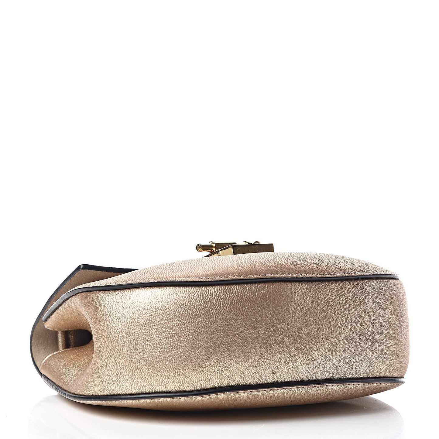 Metallic Goatskin Mini Drew Shoulder Bag Abstract Gold