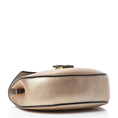 Chloe Metallic Goatskin Mini Drew Shoulder Bag Abstract Gold 4 of 9